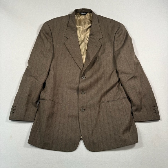 Pierre Cardin Pinstripe Sports Coat Blazer Jacket Mens Brown *SZ 44 - Picture 1 of 9